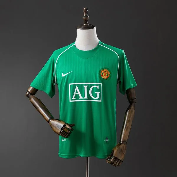Camiseta de fútbol Manchester United 2007/08 PORTERO MANGA CORTA VERSION FAN